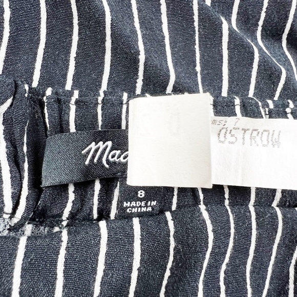 Madewell Striped Side Slit Mid Rise Striped Pull On Straight Midi Skirt 8 NWOT - Picture 2 of 4